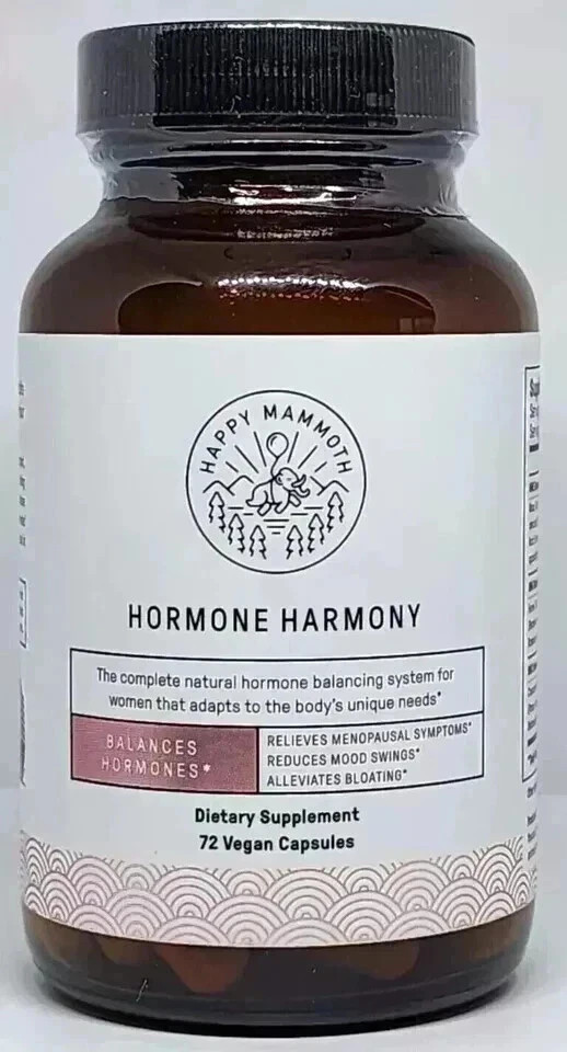 Pack of 2 – Happy Mammoth Hormone Harmony 72 Vegan Capsules – Expires 2026