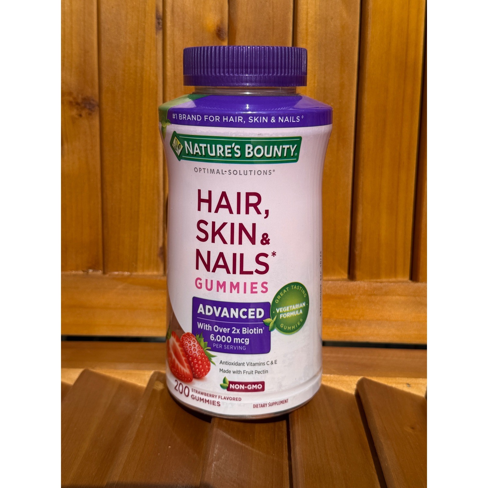 Natures Bounty Advanced Hair Skin and Nails Gummies 6000mcg Biotin 200 Count