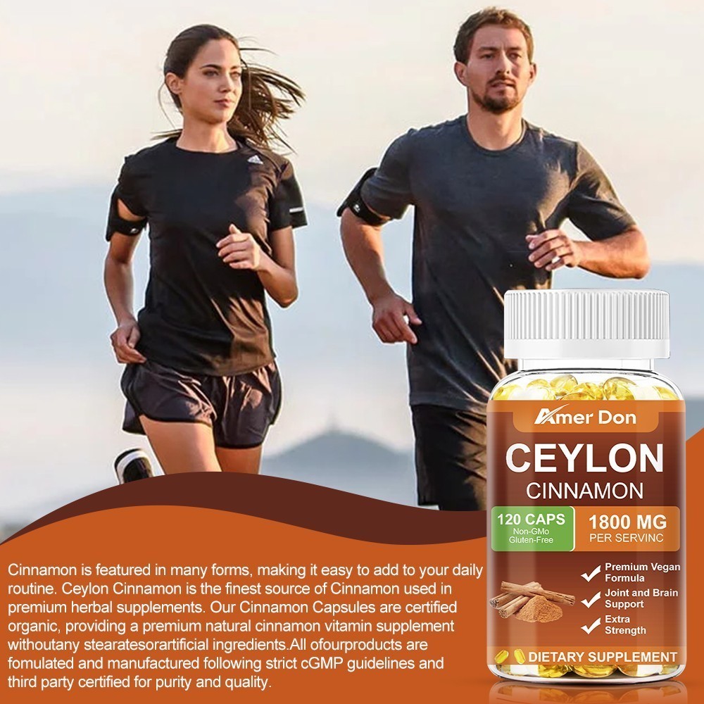 Organic Ceylon Cinnamon Softgels 1800mg High Potency Blood Sugar Support