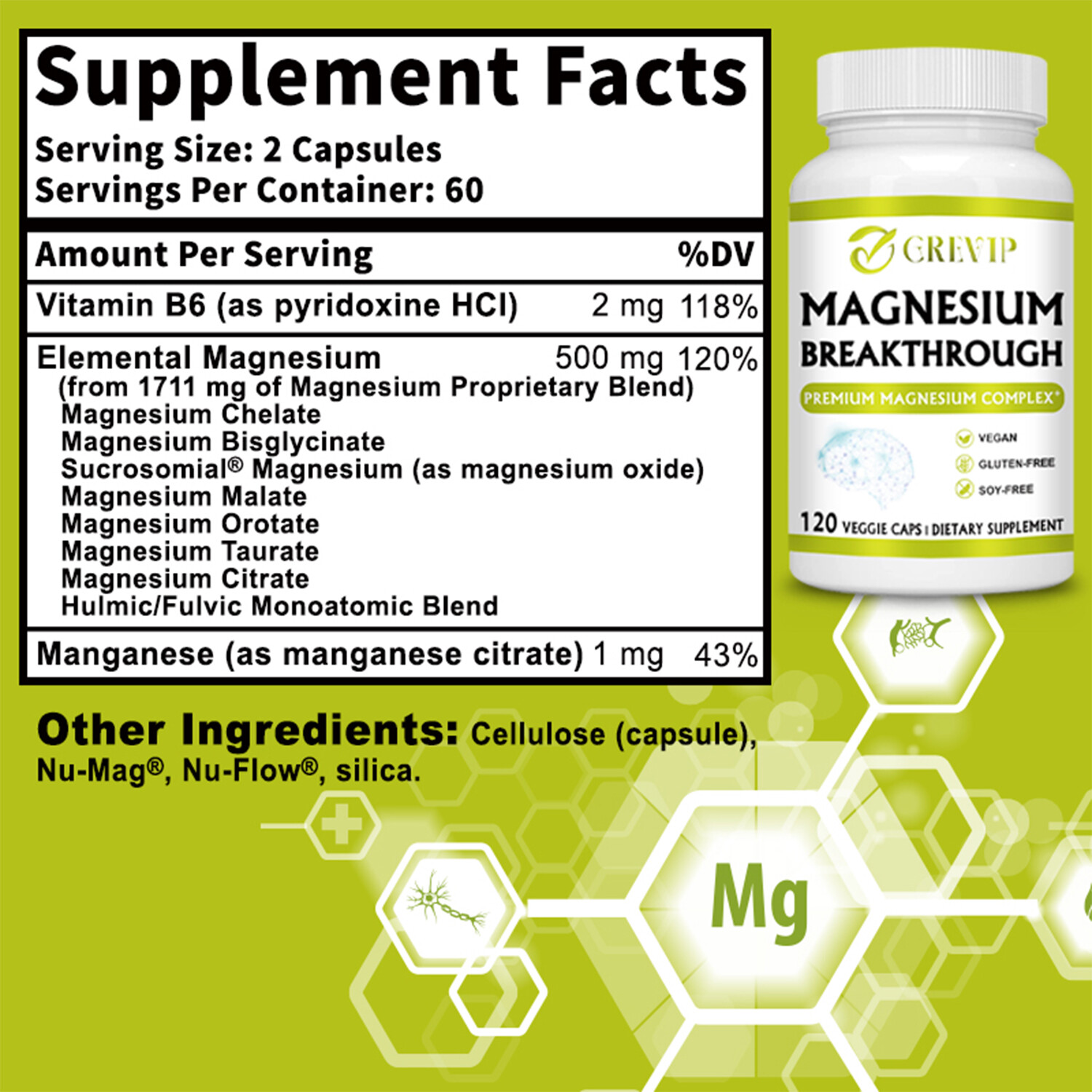 Magnesium Breakthrough 503mg – Cognitive Function, Sleep Aid – Magnesium Chelate