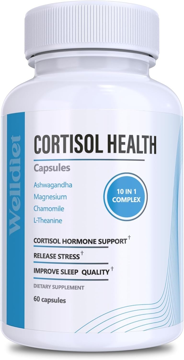 10-in-1 Cortisol Supplements with Magnesium, Ashwagandha, Chamomile, L-Theani…
