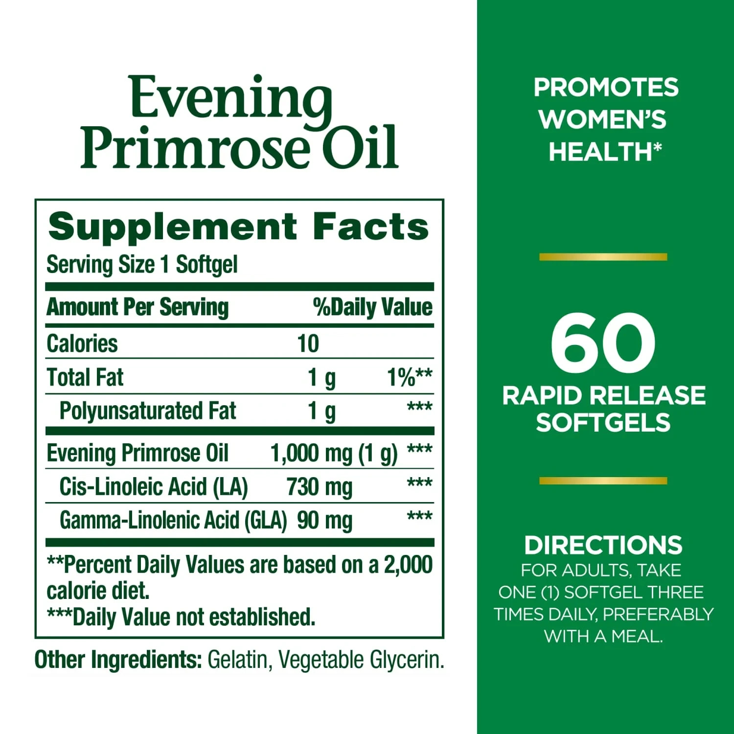 Evening Primrose Oil, Promotes Women’S Health, 1000 Mg Evening Primrose Oil, 60
