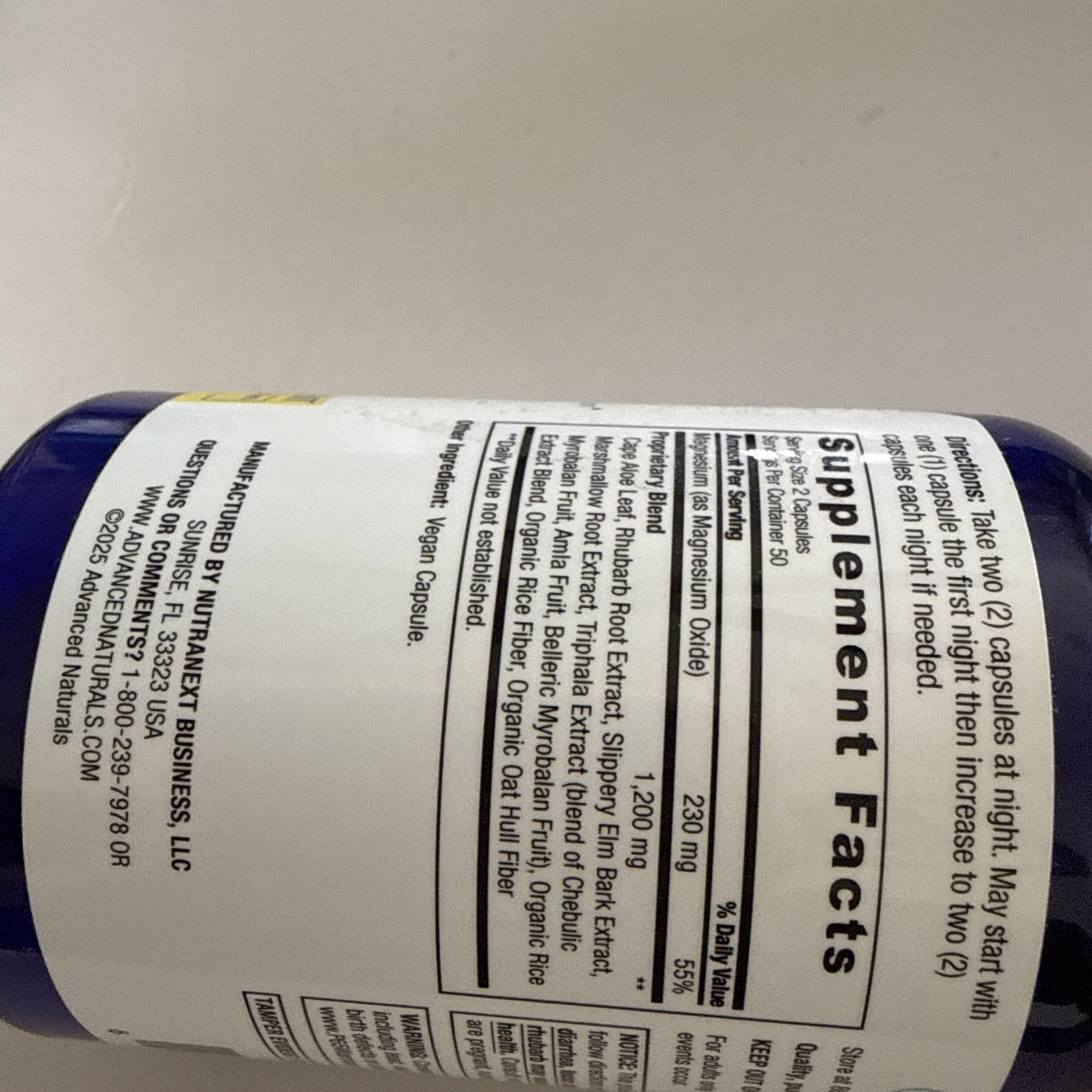 Advanced Naturals ColonMax Herbal Vegan Constipation 100 CAPS EXP: 4/2028