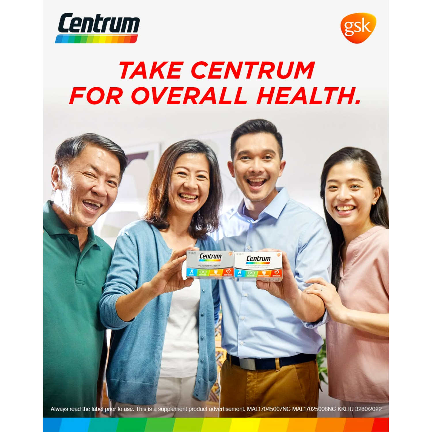 1 Box CENTRUM Silver Multivitamin-Multimineral Plus Lutein & Lycopene 30 Tablets