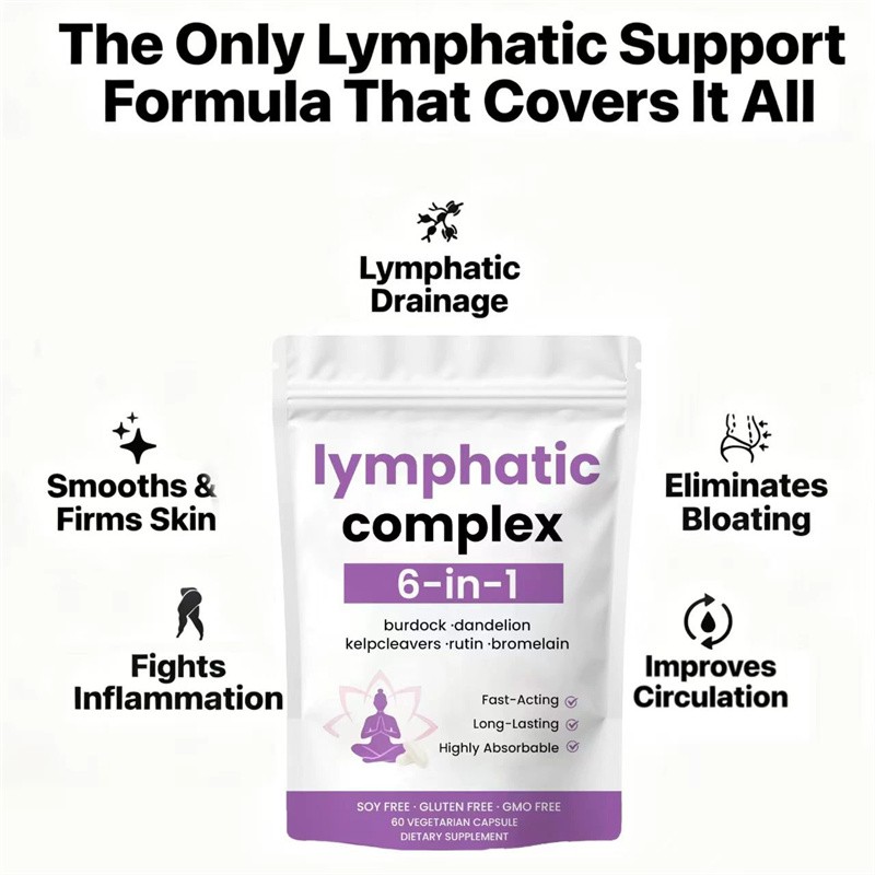 3X 6-in-1 Lymphatic Complex,Lymphatic Drainage Supplements|Herbal Blend HOT US