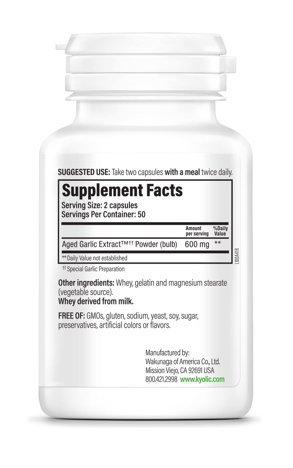 Kyolic Aged Garlic Extract 100 Capsules Cardiovascular Support And Wellness