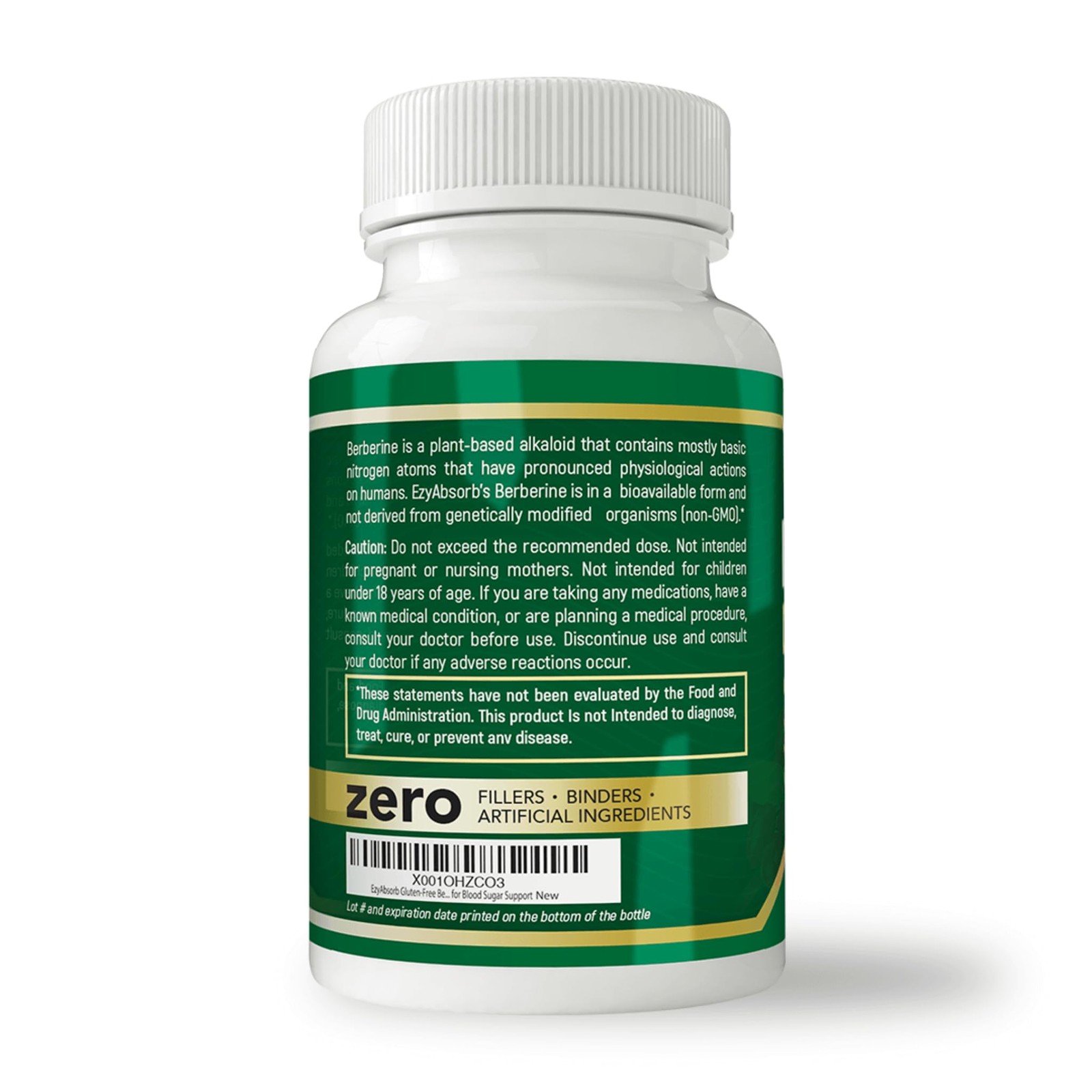Ezyabsorb Gluten-Free Berberine 500Mg 60 Veggie Capsule W/La-3 Ampk Metabolic