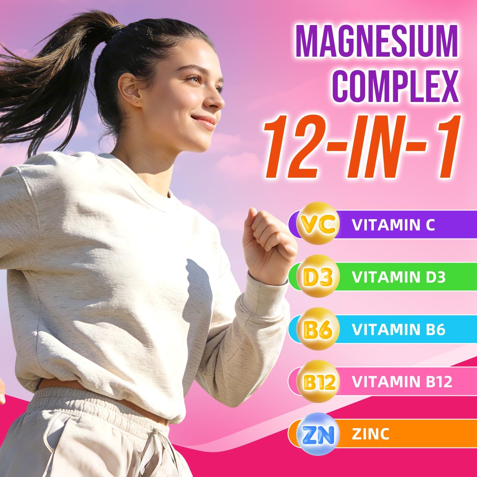 Magnesium Complex Gummies – with 12 Forms of Magnesium Plus Vitamins B6, B12 …