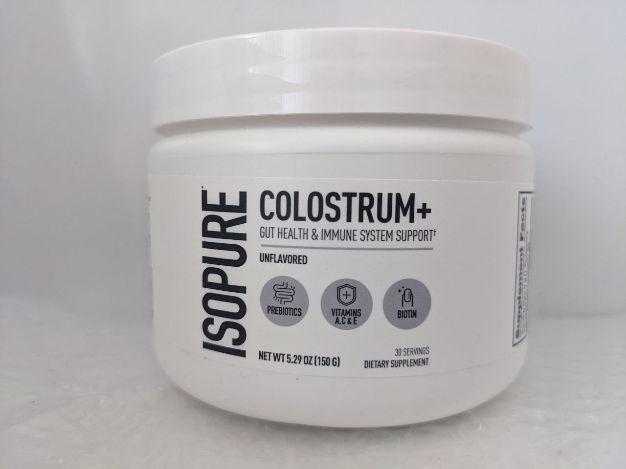 ISOPURE Colustrum+ Powder – Unflavored – 30 Servings – 5.29oz/150g – NEW
