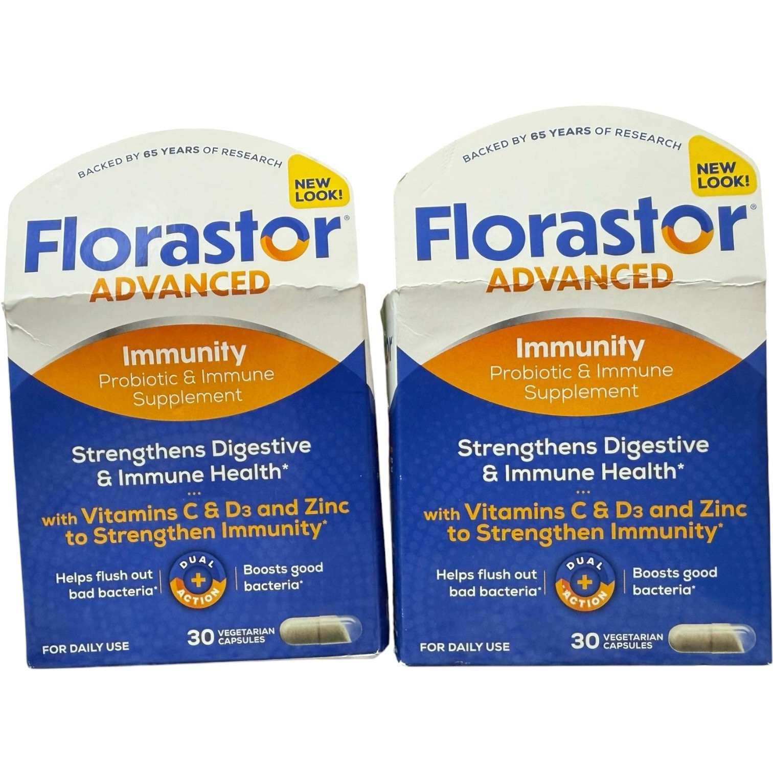 (2) Florastor ADVANCED IMMUNITY Probiotic & Immune supplement 30Ct Exp-07/2027