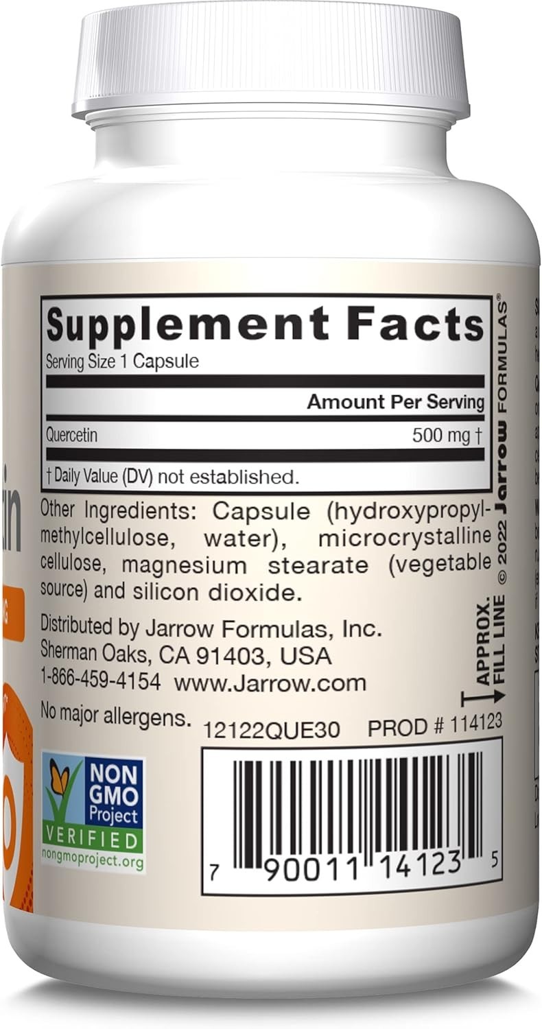 Jarrow Formulas Quercetin 500mg Capsules – 100 Capsules *EXP 07/2026*