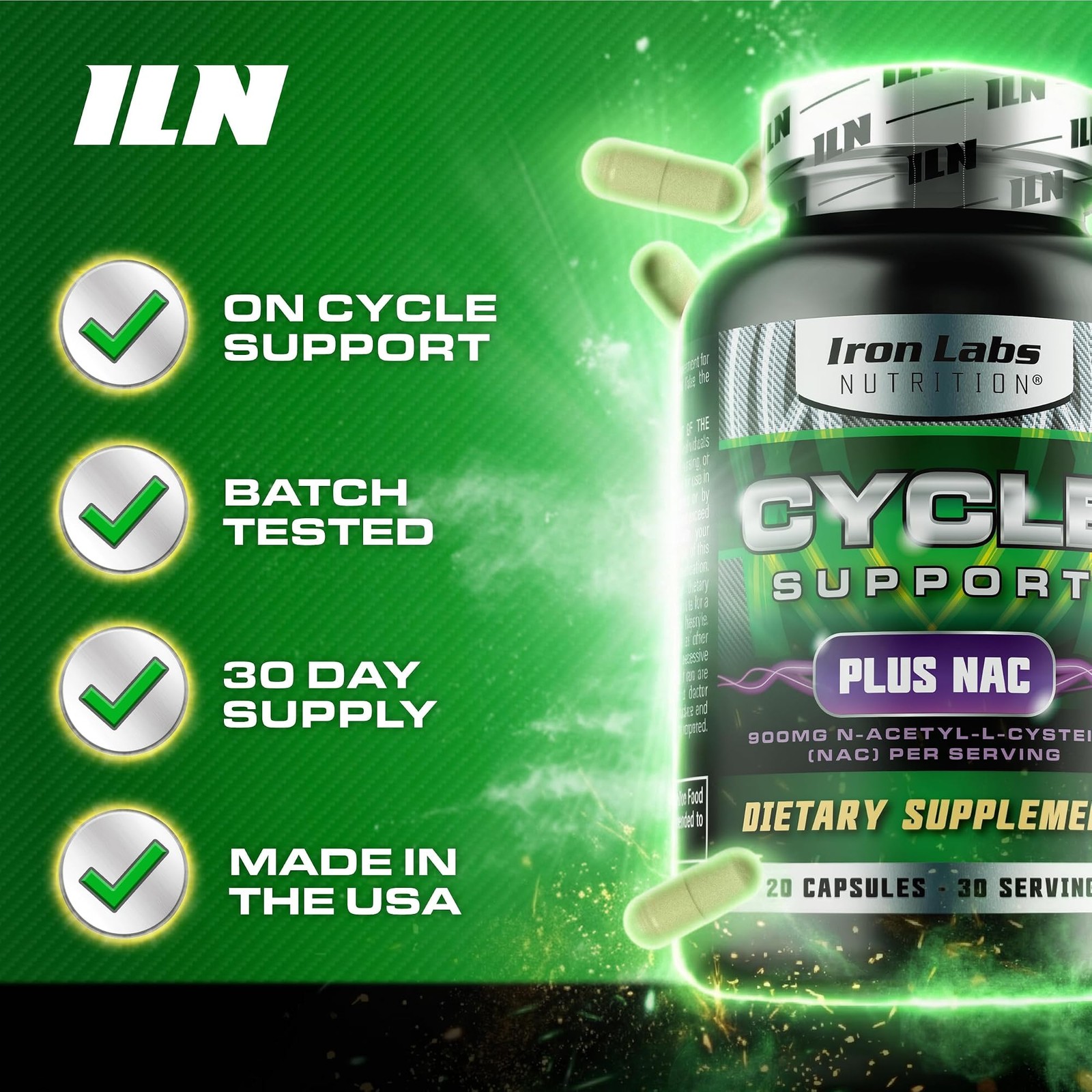 Cycle Support Plus NAC – Cycle Support Supplements for Men – 120 Capsules