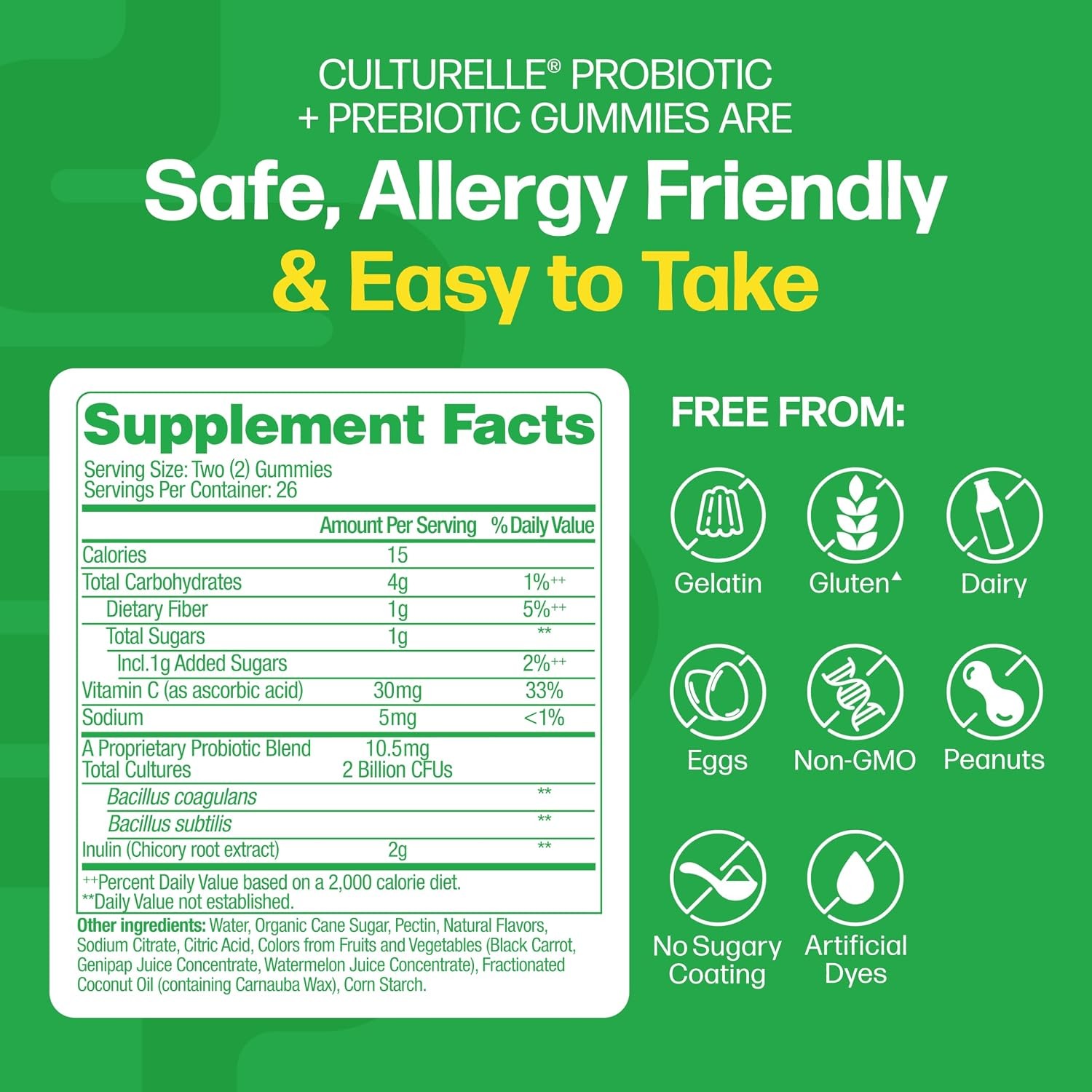 LOT OF 3 / Culturelle Probiotic + Prebiotic 52 Gummies Mixed Berry EXP: 09/26