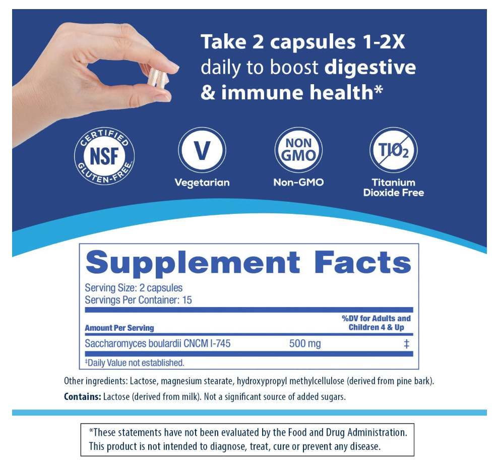 Florastor Probiotic Dual Action 20 Capsules Digestive & Immune Support EXP 12/27