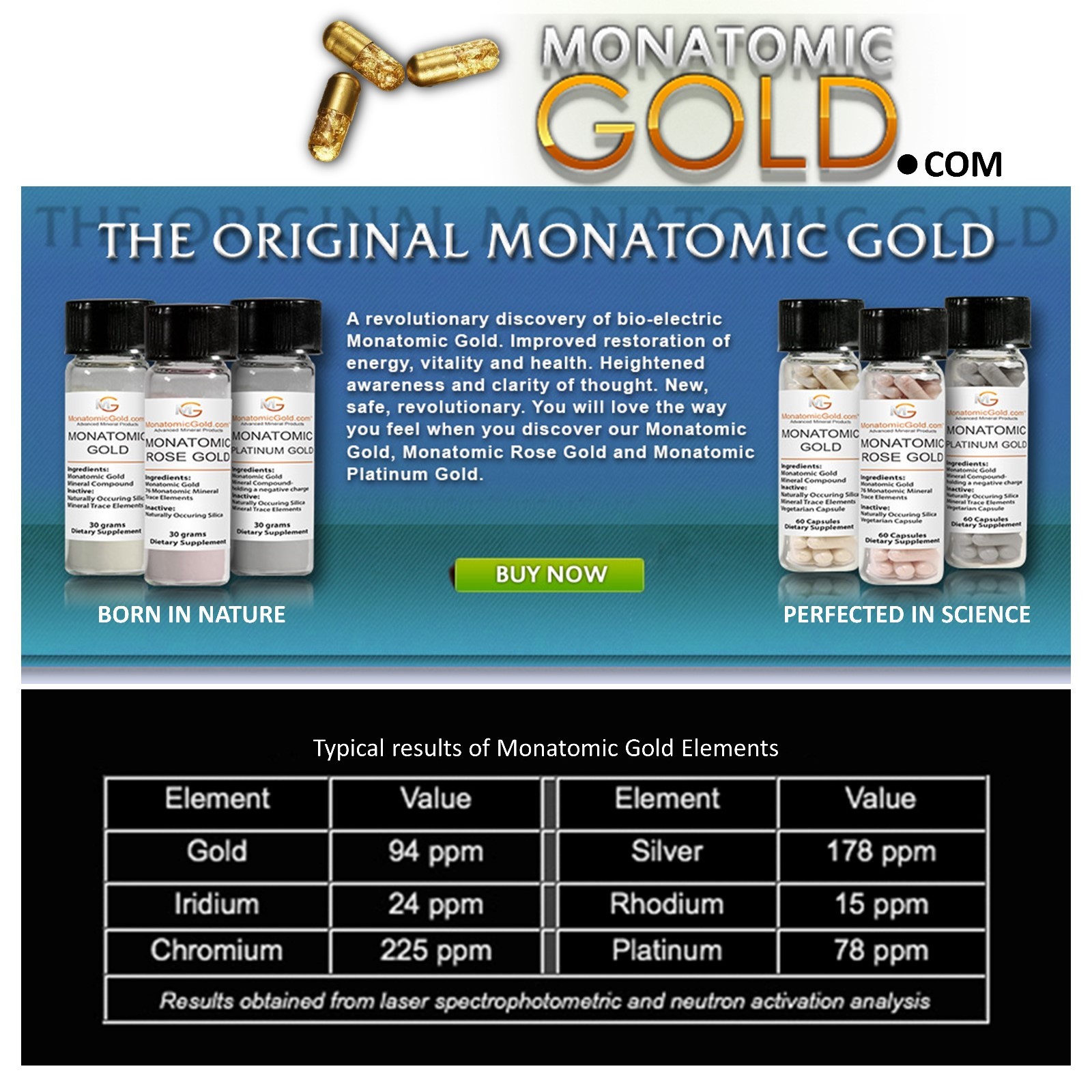 MONATOMIC GOLD *ORMUS* WHITE POWDER GOLD* 300mg Caps MONOATOMIC GOLD Andara M-5