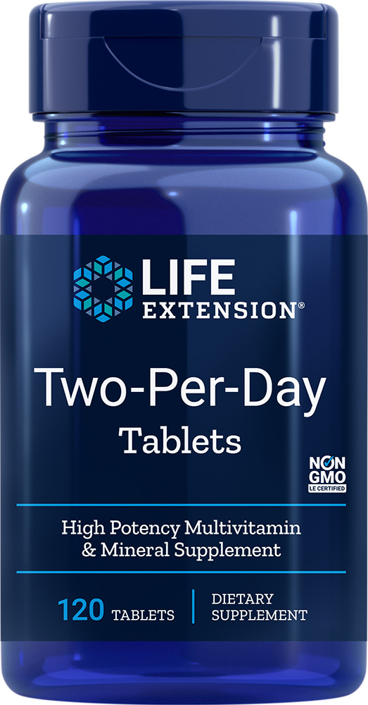 LIFE EXTENSION TWO PER DAY Multi-Vitamin 120 TABLETS