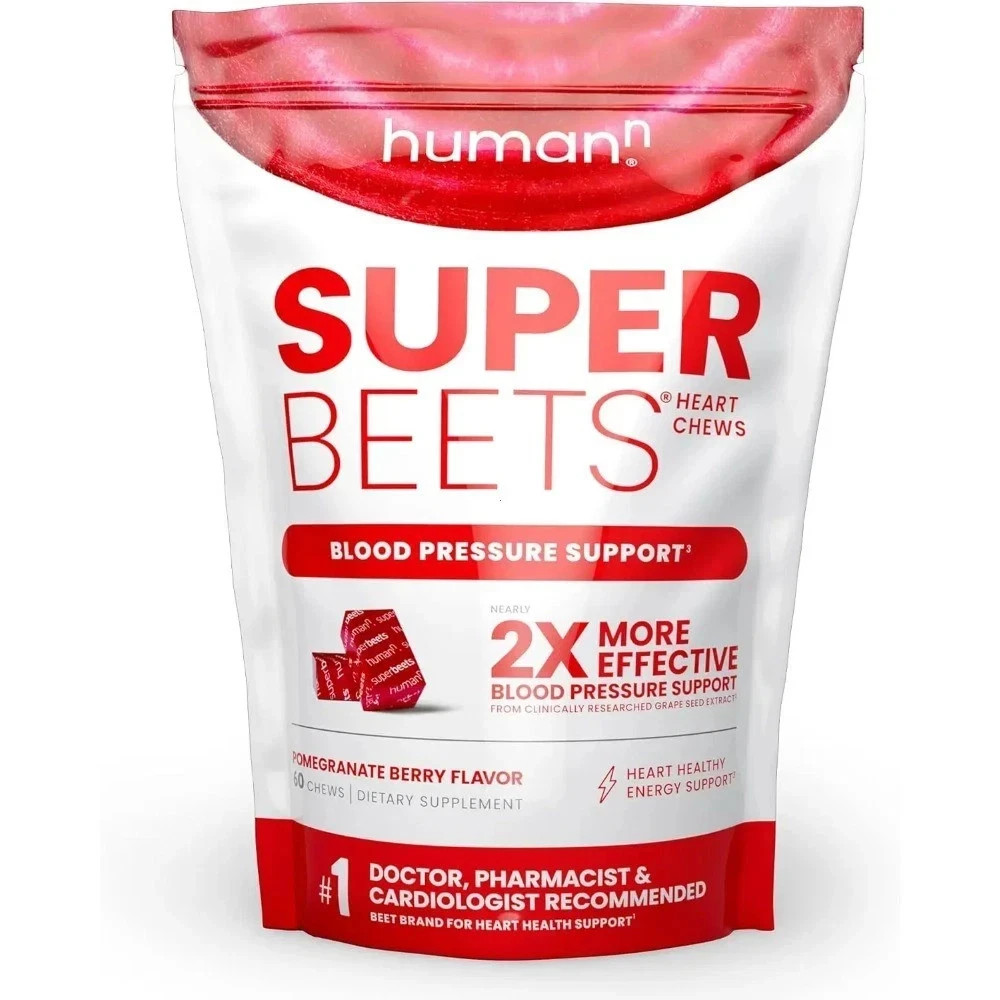 2 PACKS HumanN – SUPER BEETS Heart Chews, Nitric Oxide Booster for Heart Health