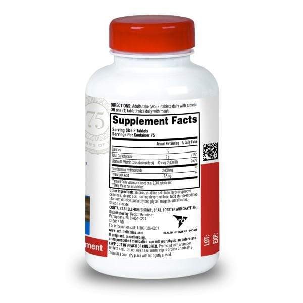Schiff Glucosamine Tablets with Plus Vitamin D3 and Hyaluronic Acid 150 Ct 3PK