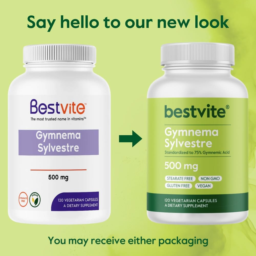 Bestvite Gymnema Sylvestre 500Mg 120 Vegetarian Capsules – Standardized To 75