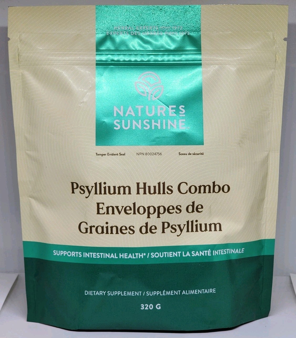 Natures Sunshine Psyllium Hulls Combo Intestinal Support 320 G Bag Exp 03/2029