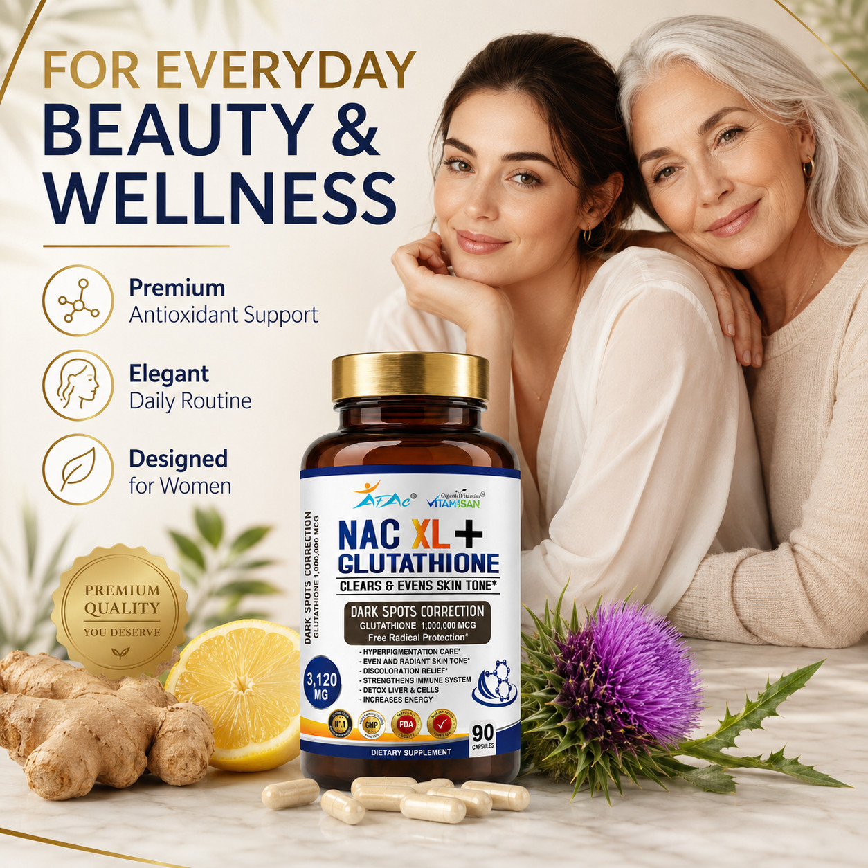 NAC N Acetyl Cysteine | 270 CAPSULES | Non-GMO, Gluten Free 3120 MG liver detox
