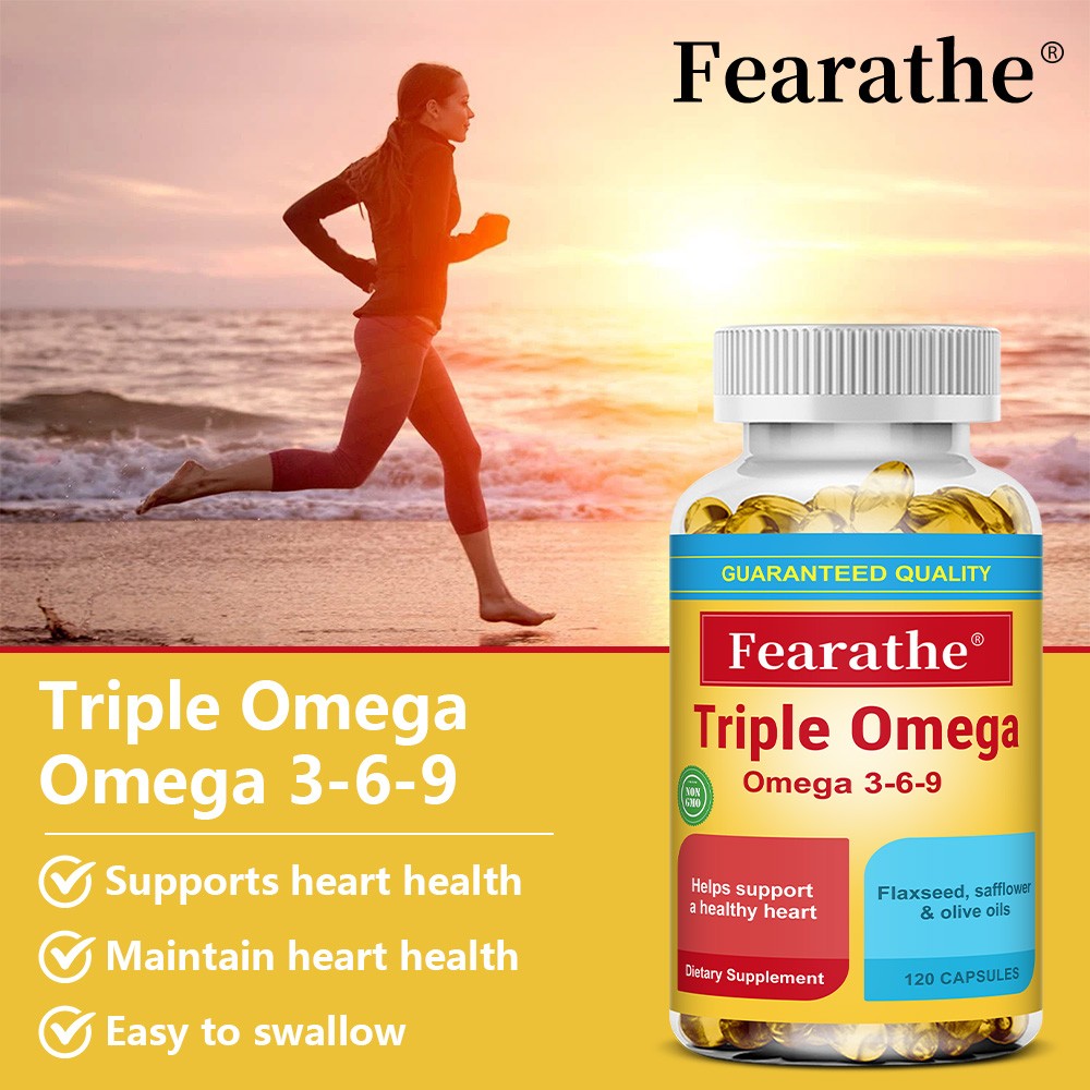 Triple Omega 3-6-9, 30/60/120 Capsules, Omega Supplement For Heart Health