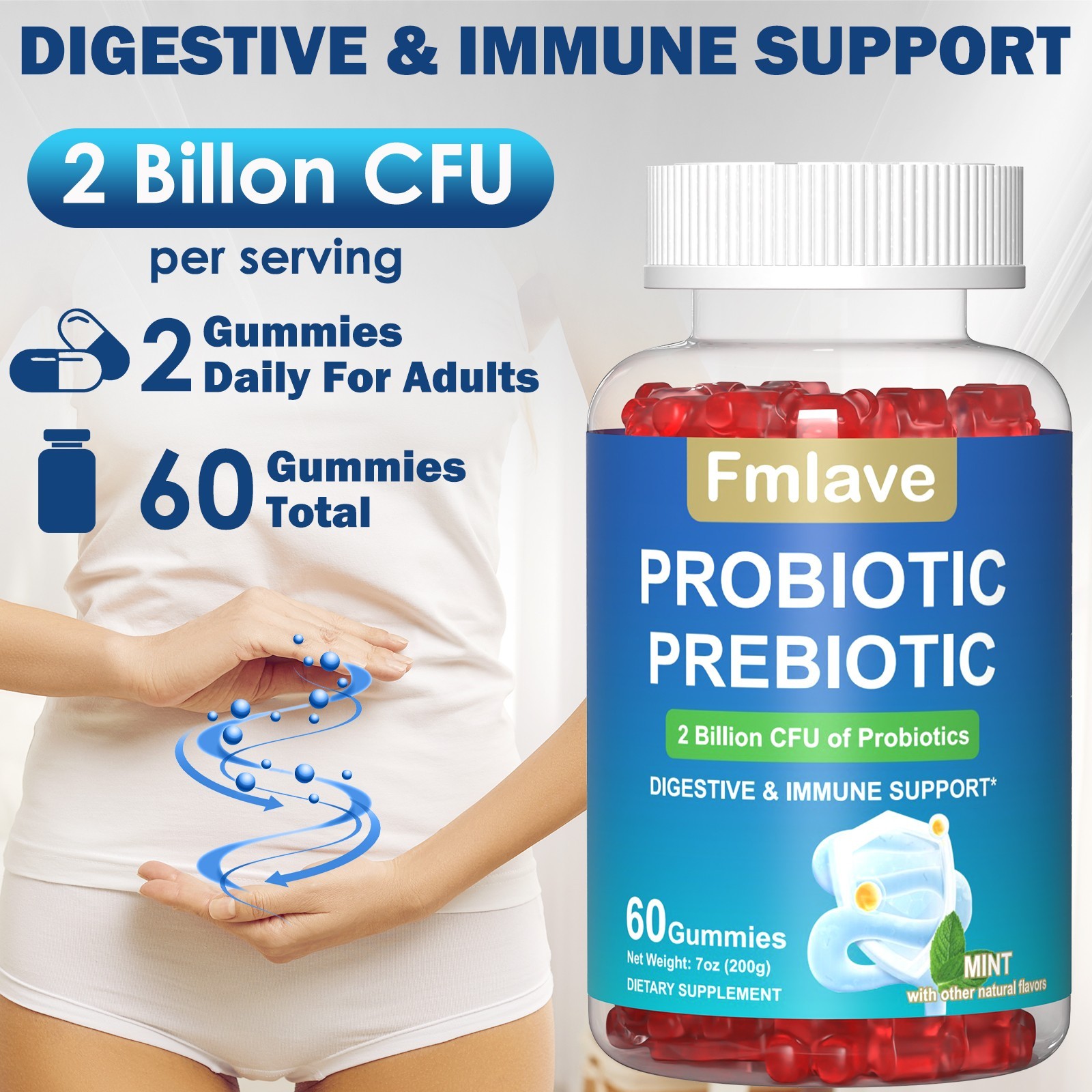 2x Digestive Advantage Probiotic Gummies 120 Count Exp 03/2027 Immune Gut Health