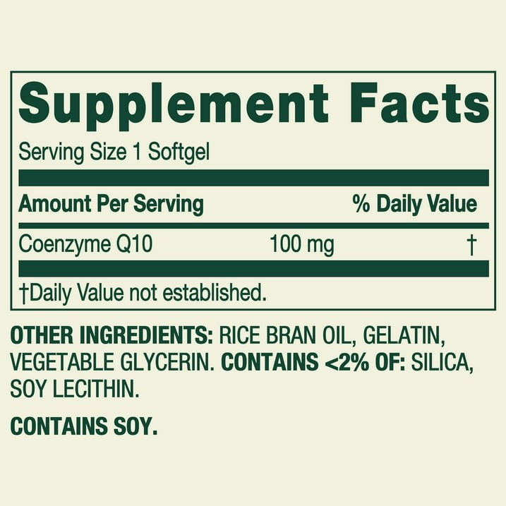 Spring Valley CoQ10 100mg Rapid-Release Softgels Heart Health 60 Count