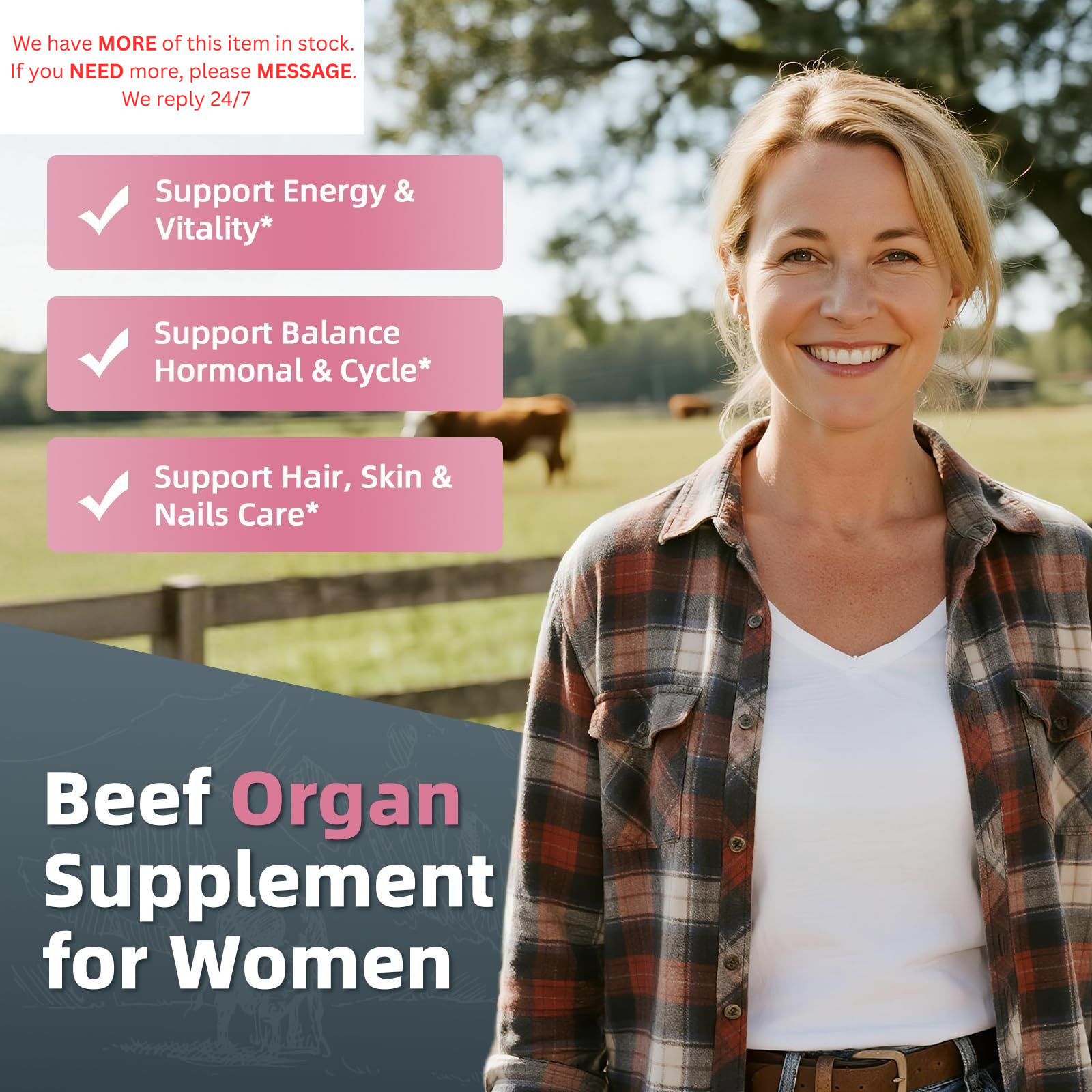 Beef Organ Supplement for Women – 90 Count (Pack of 1), Brown
