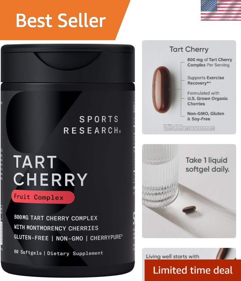 60 Count Montmorency Tart Cherry Softgels – Gluten-Free Antioxidant Solution