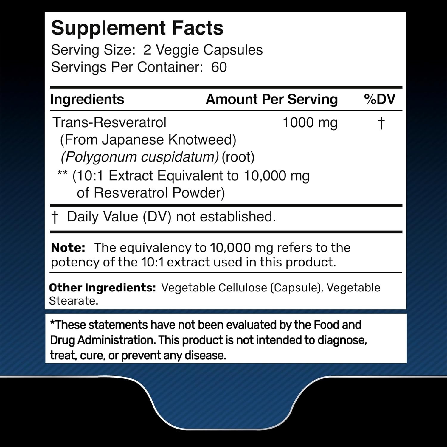 Resveratrol 1000mg Supplement – 120 Vegan Capsules – Heart & Aging Support