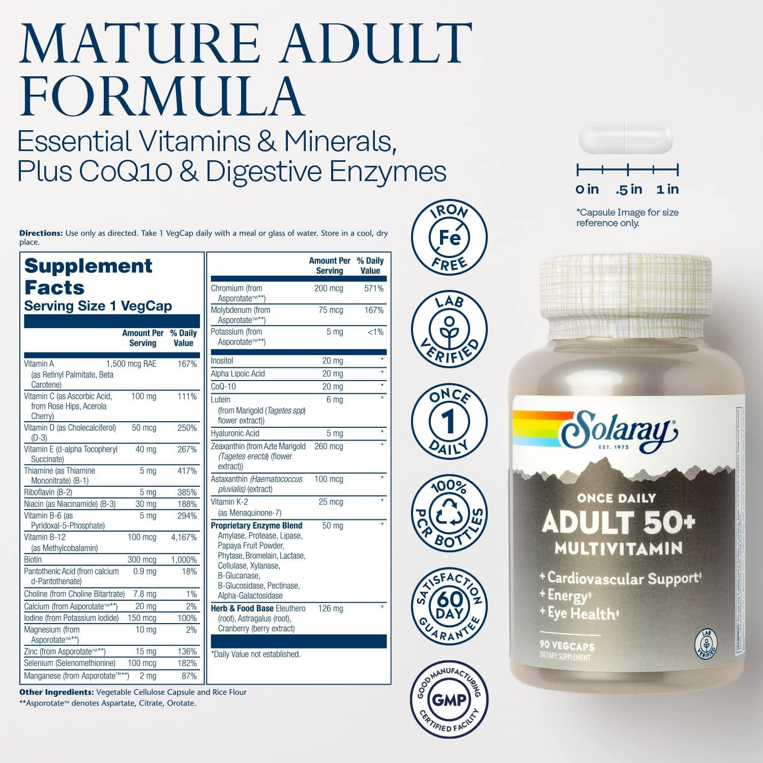 Once Daily Adult 50+ Complete Multivitamin for Women & Men, Essential Vitamin…