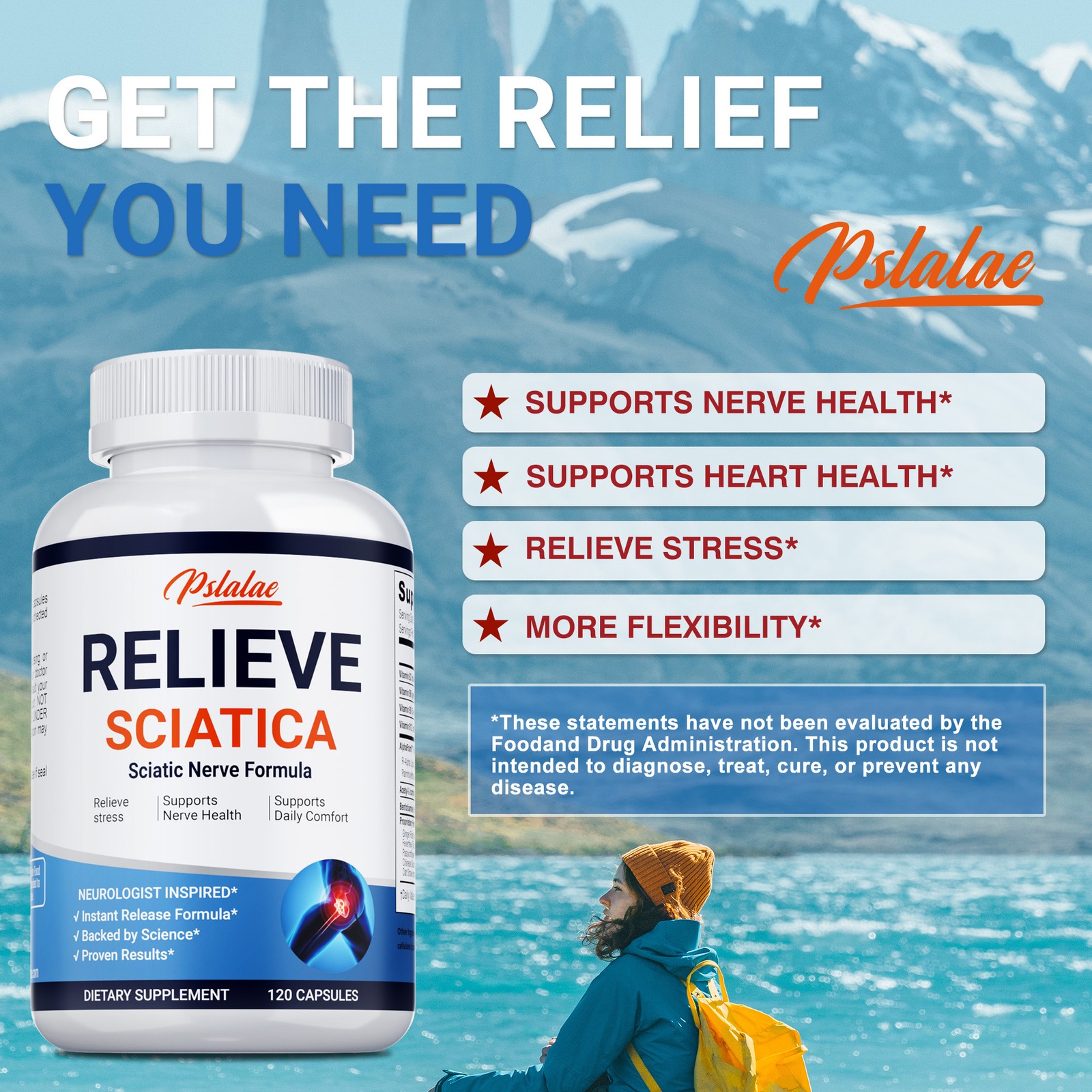 Relieve Sciatica – R-ALA – Natural Nerve Formula, Pain Relief, Anti-inflammatory