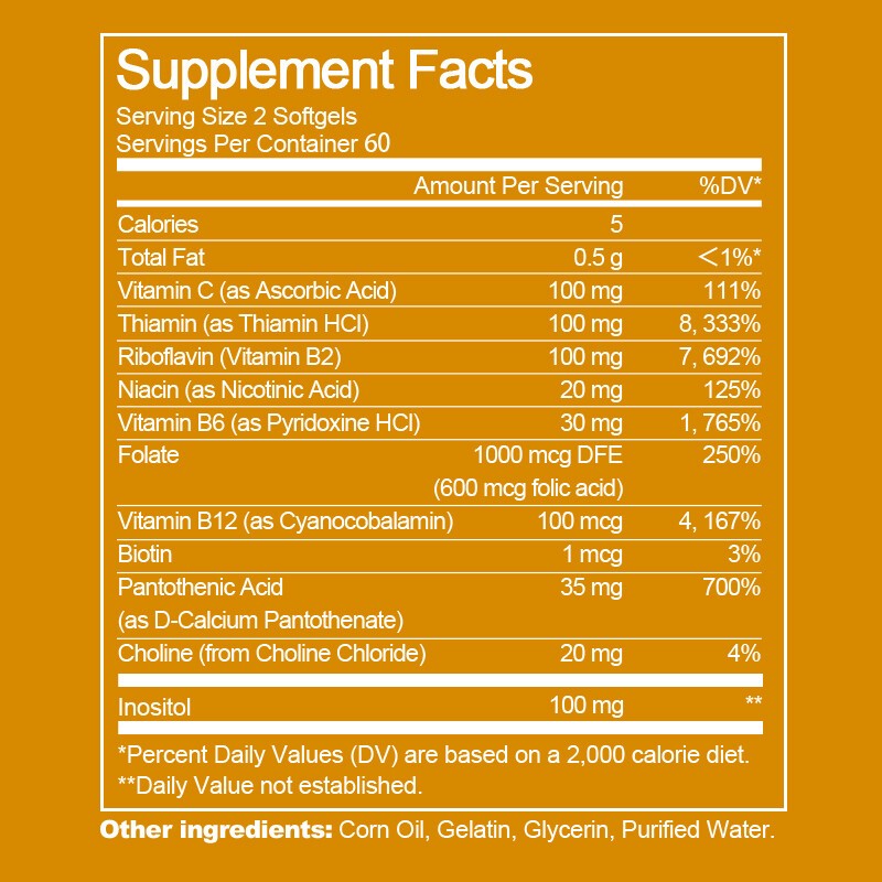 120~600x Vitamin B Complex Capsules B2,B6,B12, Immune Support Capsules 500mg