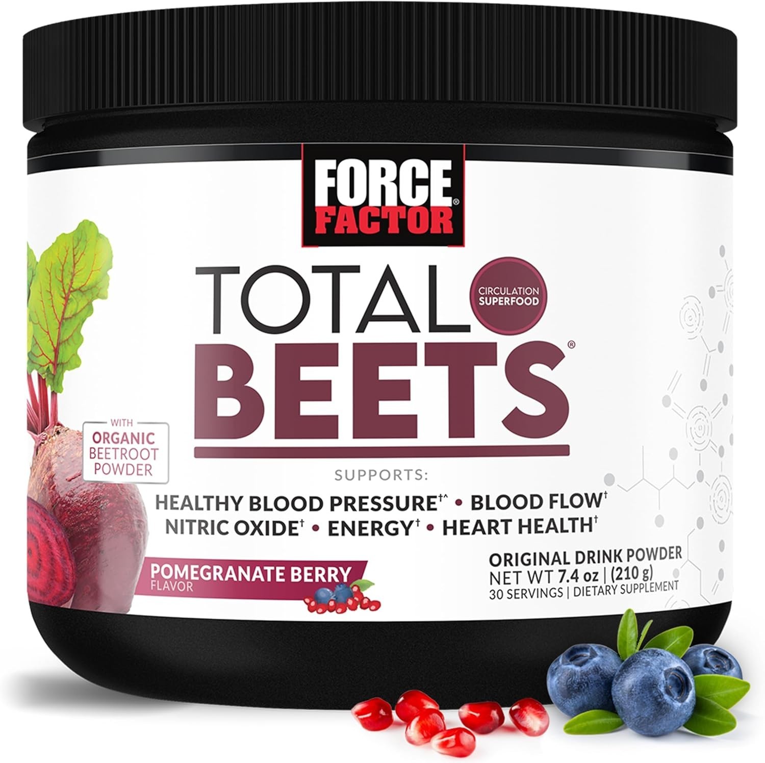 Force Factor Total Beets Circulation Superfood Beet Root Powder Nitric Oxide
