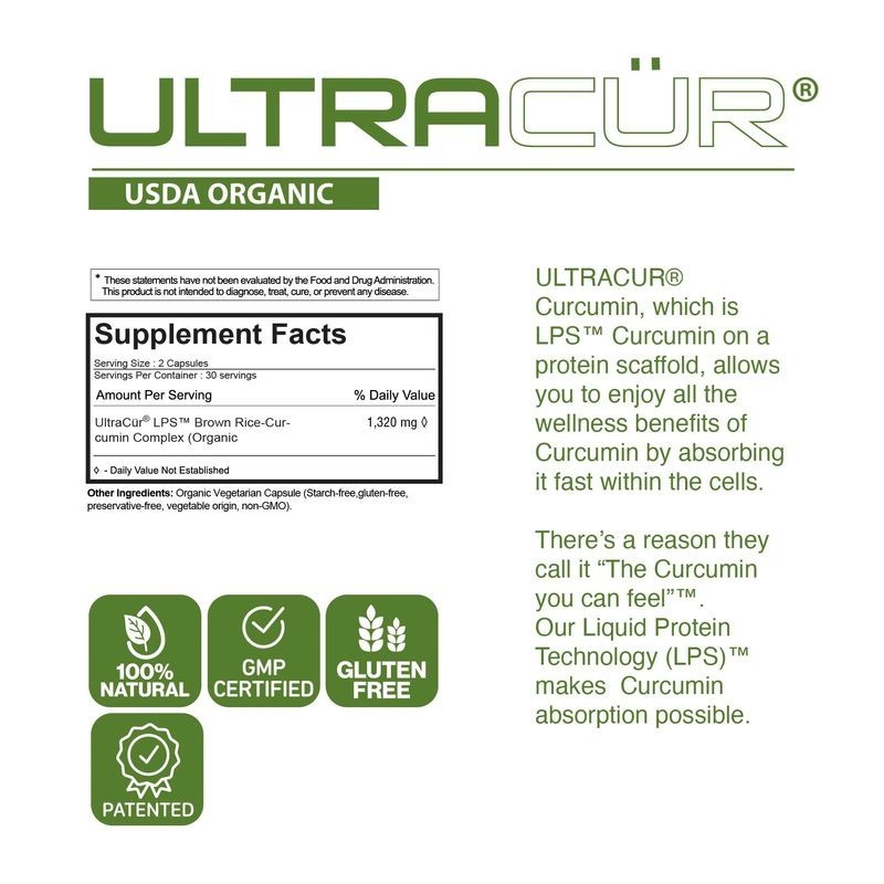 UltraCur, Organic Molecular Curcumin Supplement, 660mg 120 Capsules