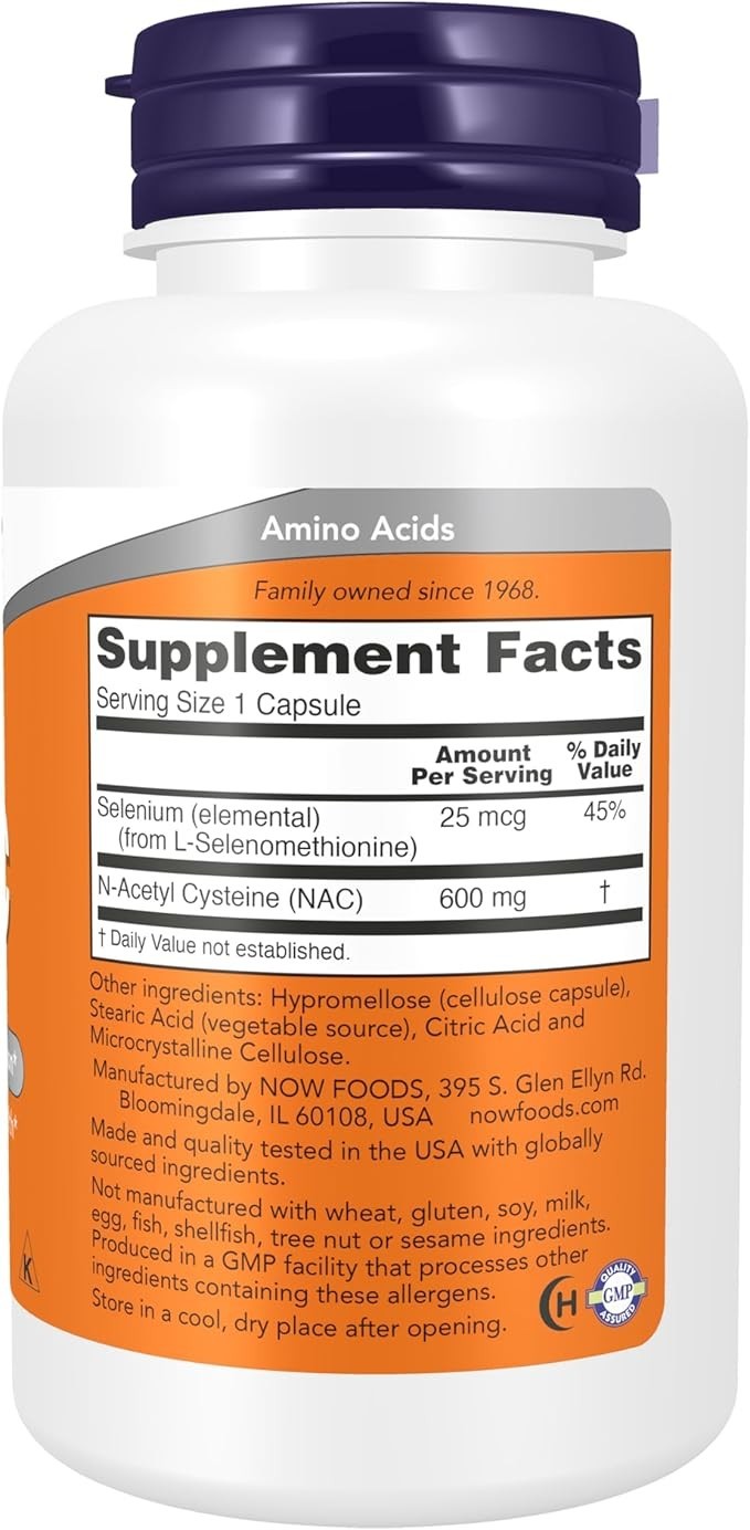 NOW FOODS NAC 600 mg 100 Veg Capsules