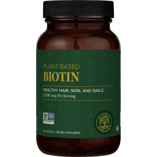 Global Healing Biotin 2500mcg, Organic Extract – 60 Capsules 100%Authentic