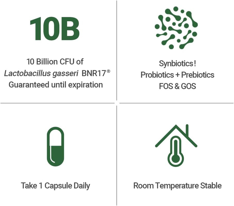Bnrthin S30, Lactobacillus Gasseri BNR17, 10 Billion CFU Guaranteed, 30Capsules