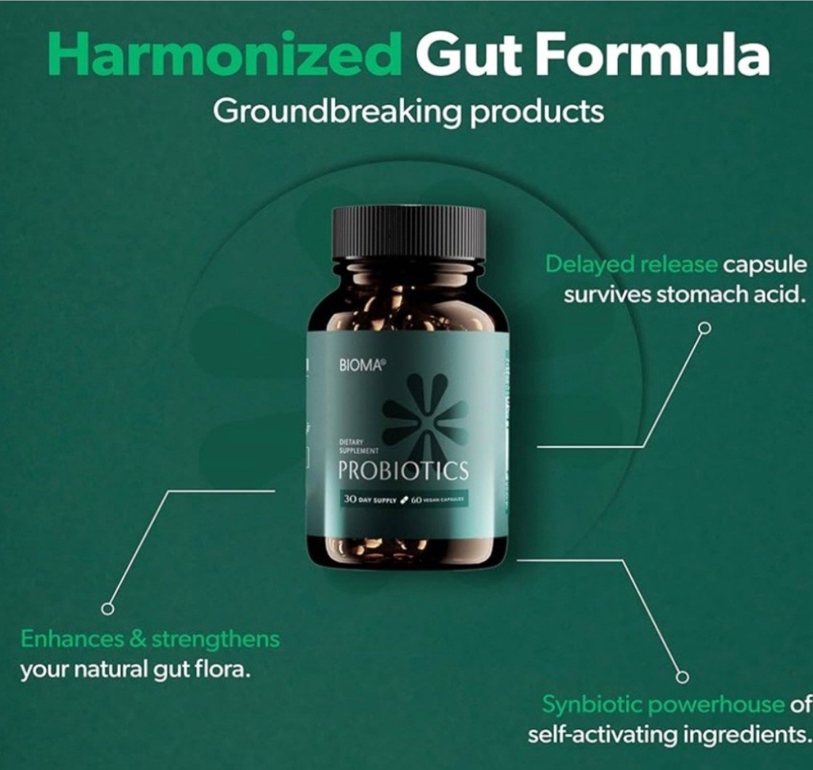THE BEST PROBIOTIC AVAILABLE by BIOMA 30 Day Supply, Probiotic Supplement
