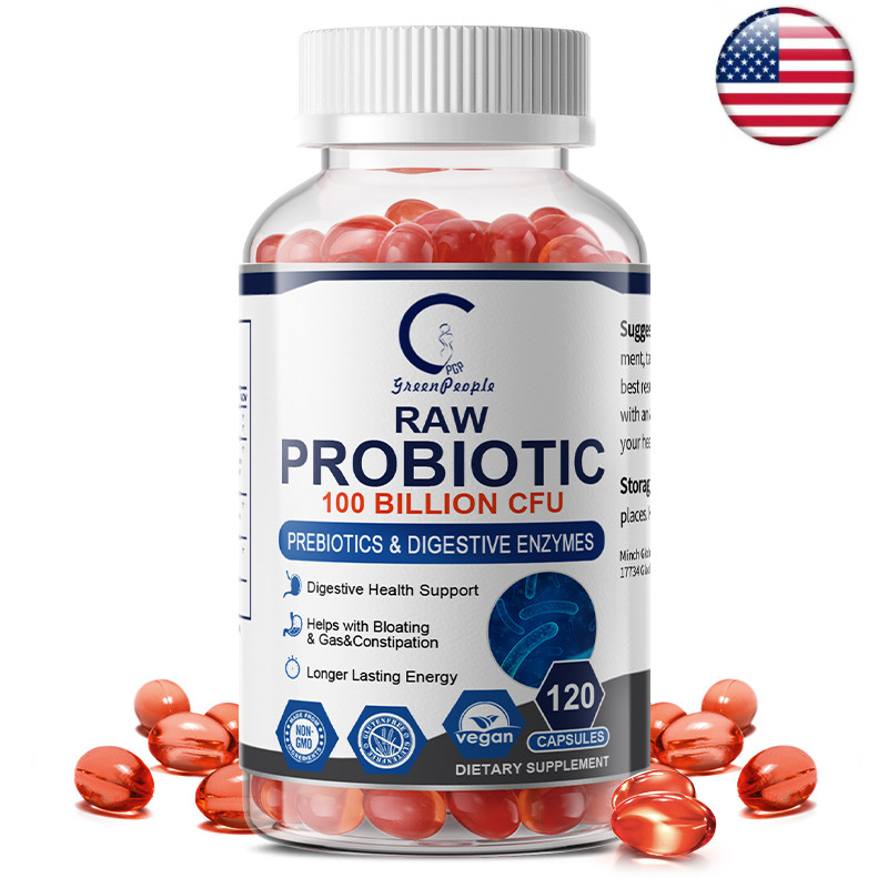 Raw Probiotics 120 Capsules 100 Billion CFU Potency Digestive Immune Health