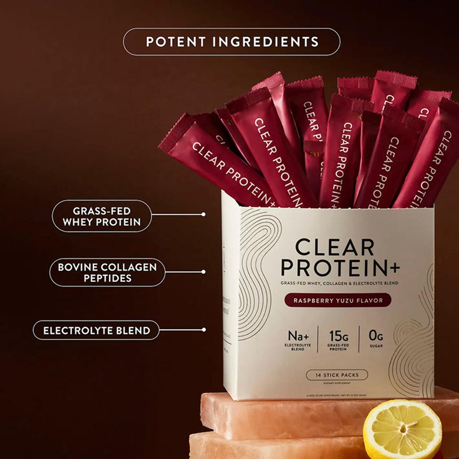 Protein Clear Plus 15g Grass-Fed Raspberry Yuzu 20Ct Zero Sugar 14Pack