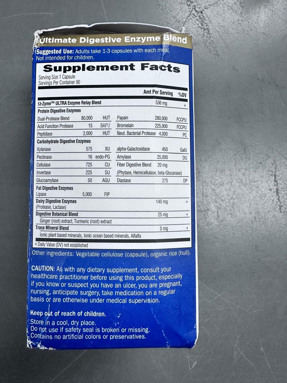Q-Zyme Ultra Garden of Life 90 Caps. Expiration date 12/2025