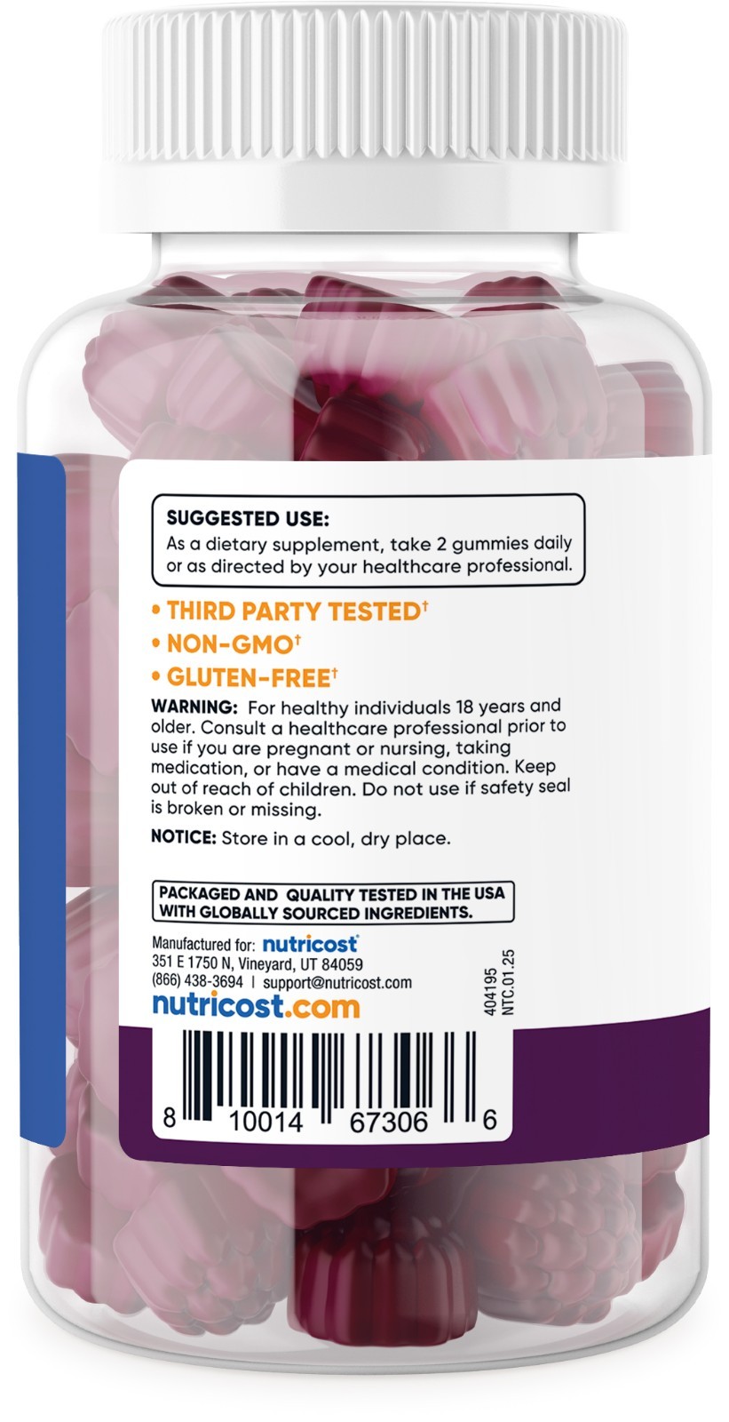Nutricost Vitamin D3 Gummies 5,000 IU (125mcg), 120 Gummies – Mixed Berry Flavor
