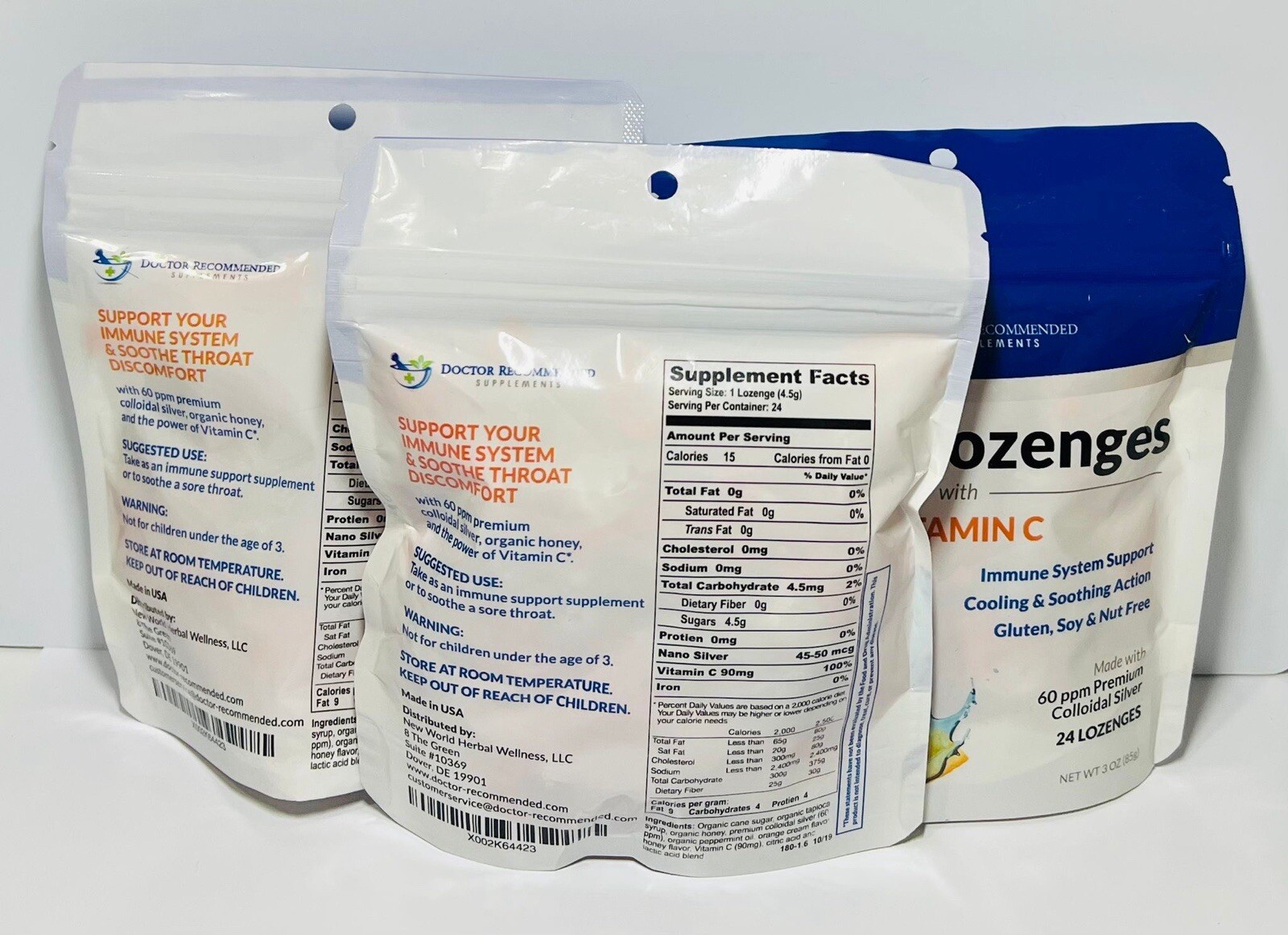 3 PACK 🍊Silver Lozenges with Vitamin C – Premium nano Silver 60PPM Colloidal