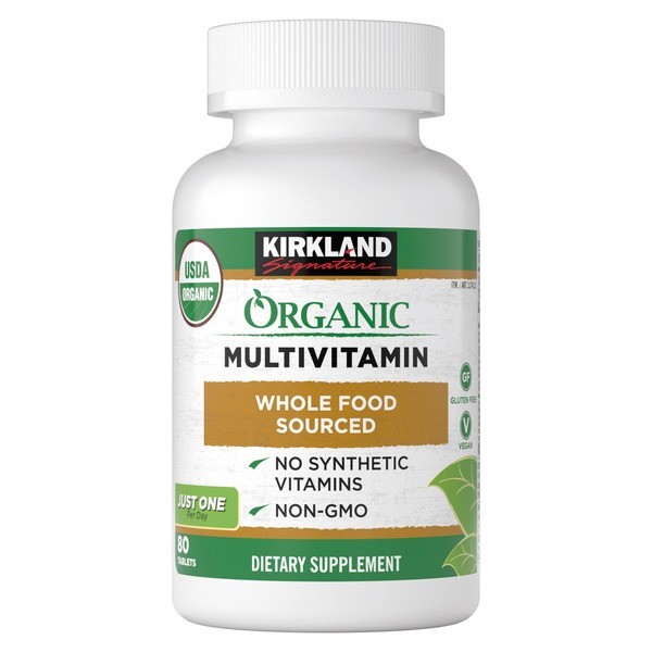 Kirkland Signature USDA Organic Multivitamin, 80 Coated Tablet New