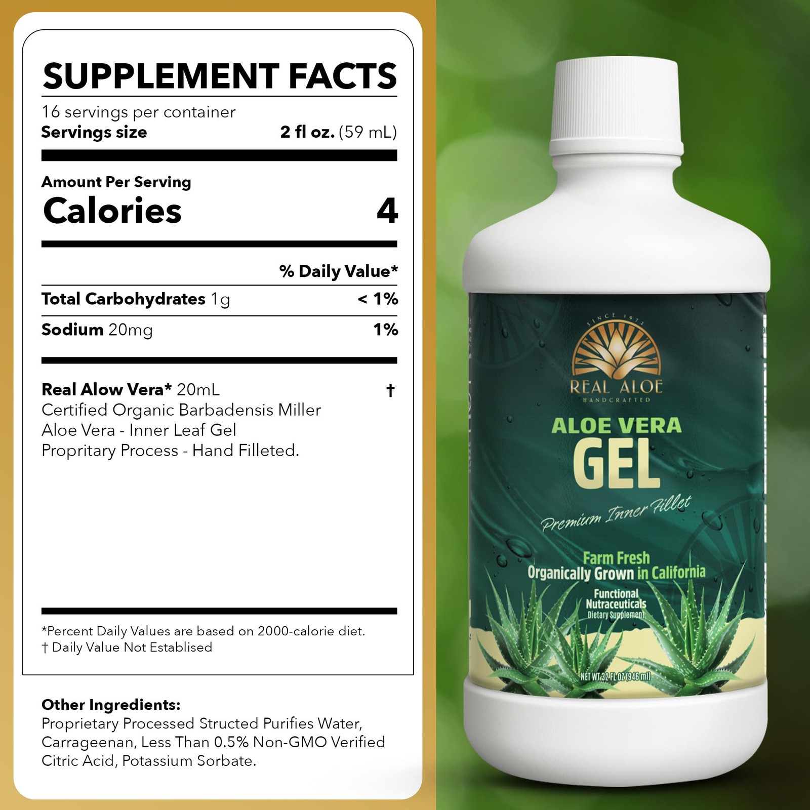 Real Aloe Aloe Vera Gel (32 fl oz) | Hand-Crafted from California Organically…