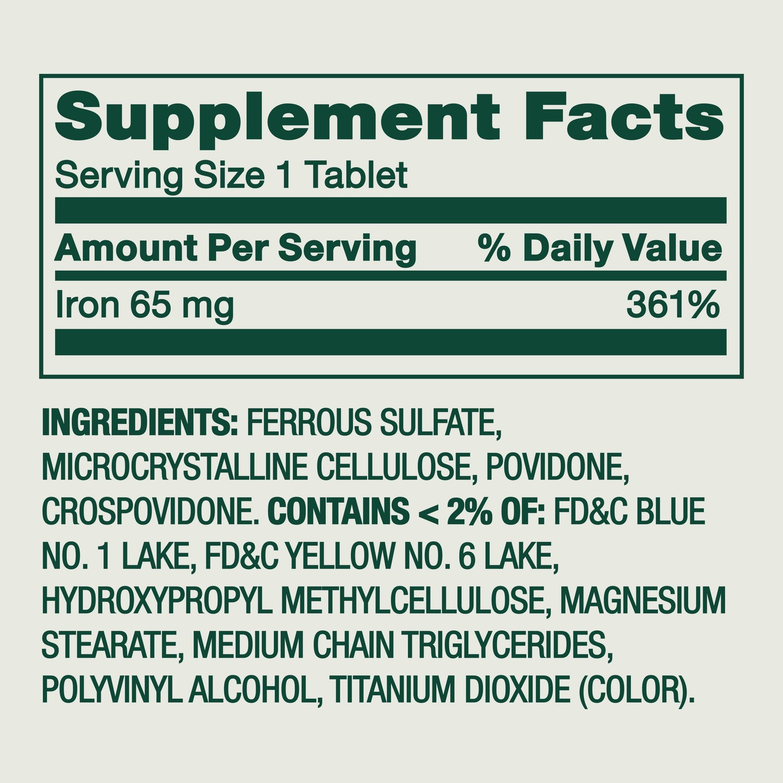 Spring Valley Iron 65 Mg, 200 Ct Total Tablets Pills Tablet Free shipping