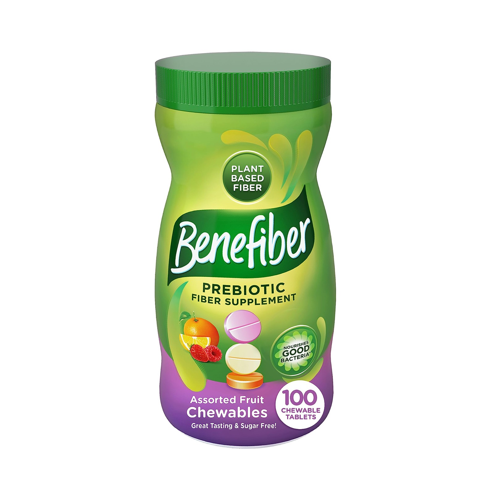 Benefiber Chewable Prebiotic Fiber 100 Count (Pack of 1), Asst. Fruit