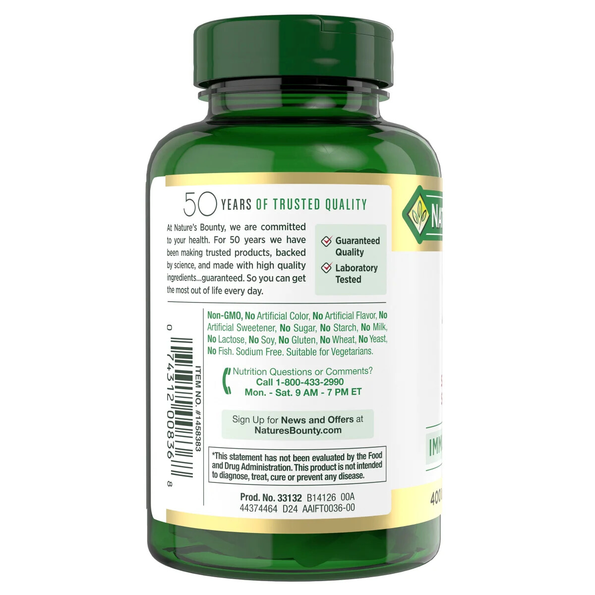 Nature’s Bounty Zinc 50 mg 400 Tablet Support Immume System EXP 05/2026